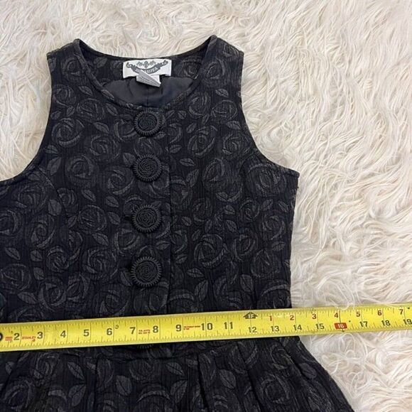 BB Dakota Grey & Black Brocade Sleeveless Fit & Flare Mini Dress Size Medium - Picture 6 of 11